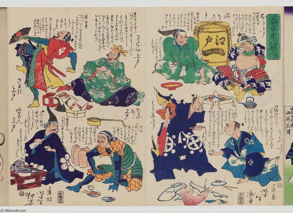 Eight Drunkards In A Time Of Peace — Tsukioka Yoshitoshi
