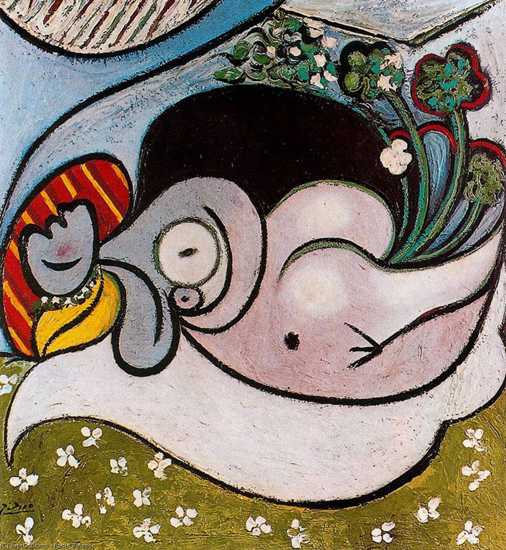 Mujer Desnuda Acostada Con Flores — パブロ・ピカソ