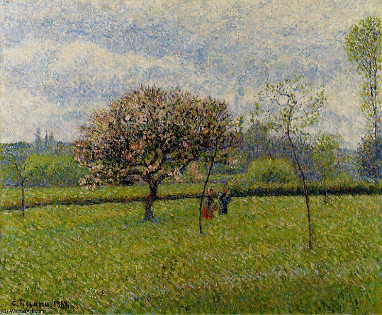 Flowering Apple Trees At Eragny. — Camille Pissarro