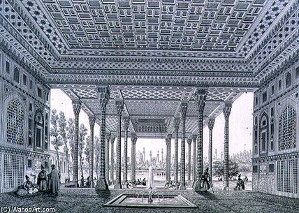 Interior View Of The Pavilion Of Mirrors, Isfahan — Pascal Xavier Coste
