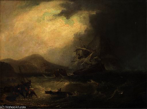 Salvaging The Wreck Off The Scottish Coast — Джон Уилсон Кармайкл