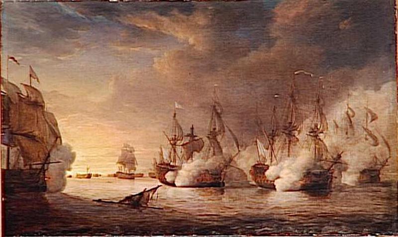 Combat Du Vaisseau L'intrepide Contre Plusieurs Vaisseaux Anglais.17 Octobre 1747 — Pierre Julien Gilbert