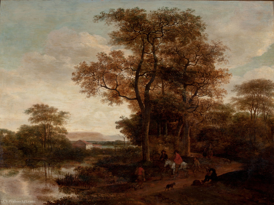 Landscape With Travelers Along A Roadway — Pieter Jansz Van Asch