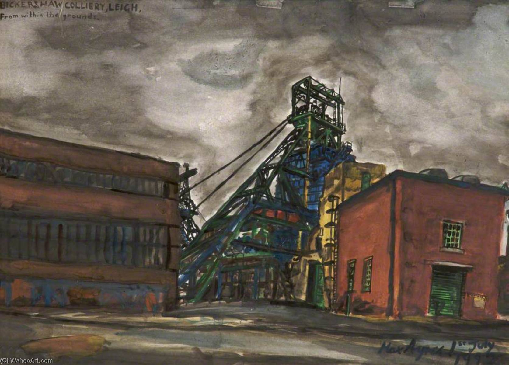 Bickershaw Pit, No.4 Shaft, Headgear And Engine House, Fan House To Right, View Now — Max Ayres