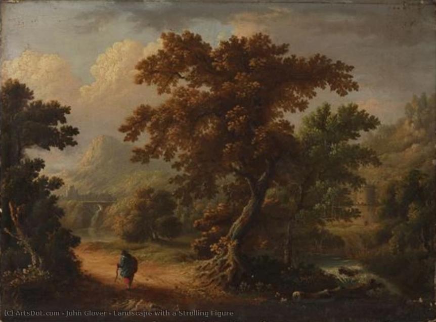 Landscape With A Strolling Figure — John Glover