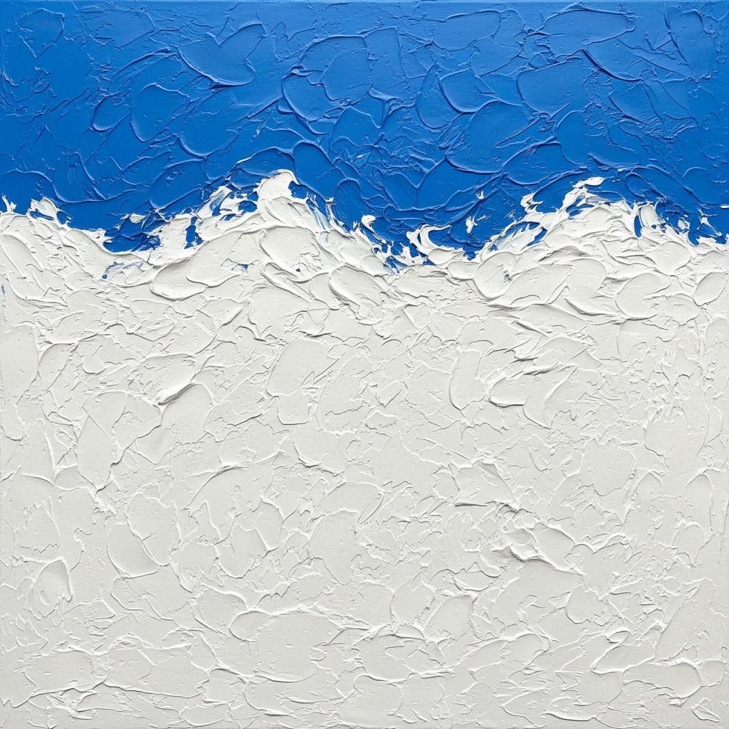 Mareas Cerúleas De Blanco Escultórico En Una Singular Obra Maestra Monumental De Impasto — David Moreau