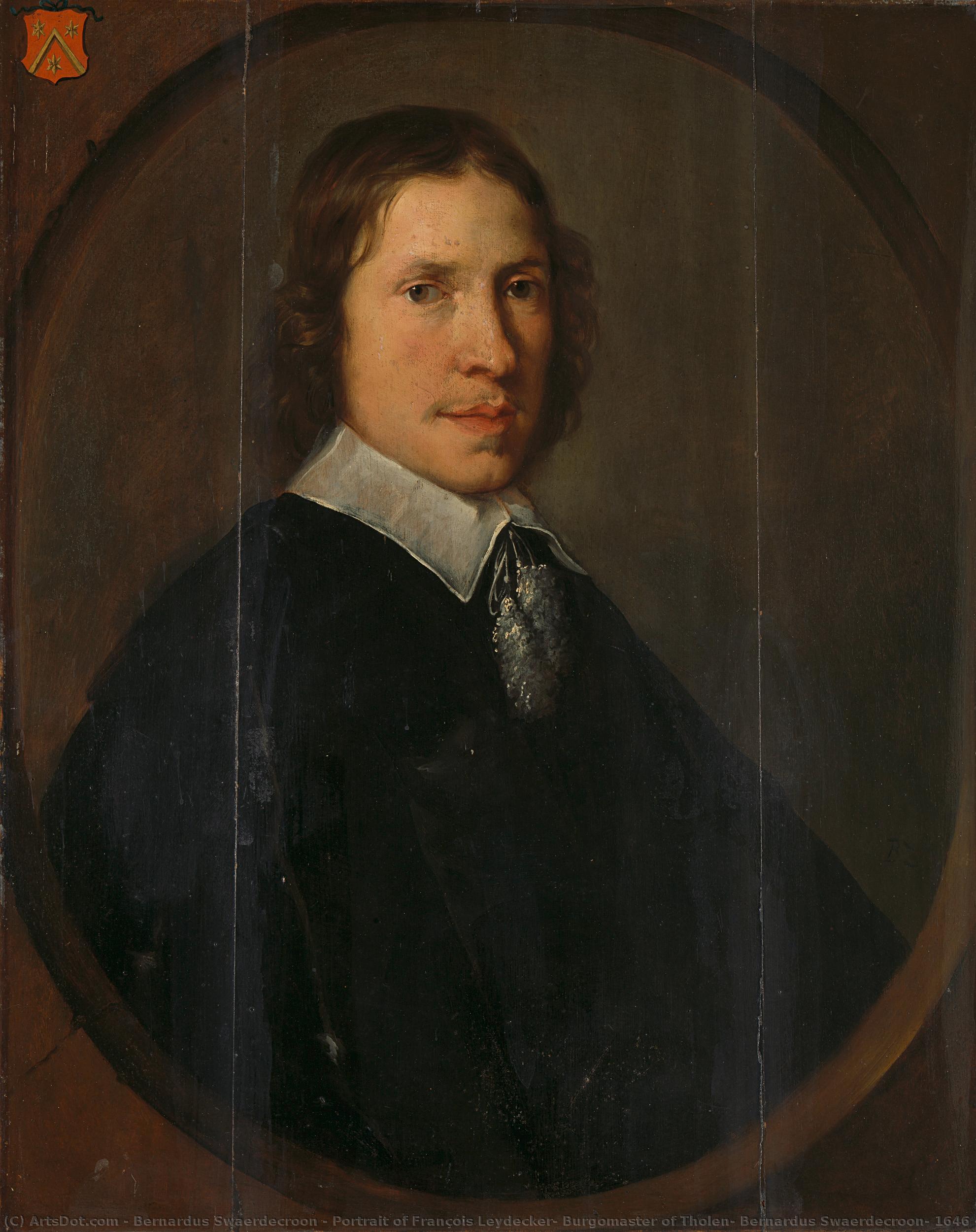 Portrait Of François Leydecker, Burgomaster Of Tholen, Bernardus Swaerdecroon, 1646 - 1654 — Bernardus Swaerdecroon