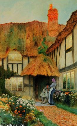 By The Cottage Door — Arthur Claude Strachan