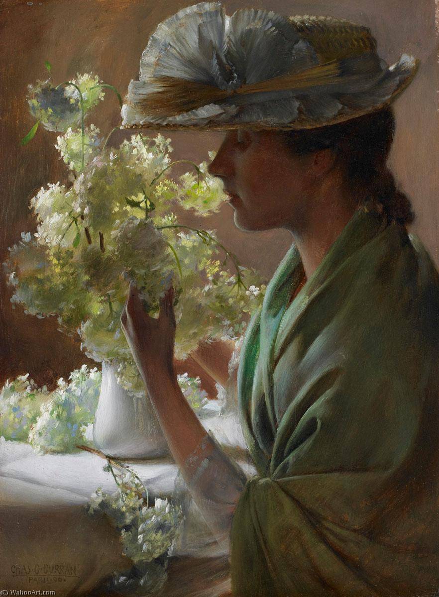 Lady With A Bouquet (also Known As Snowballs) — Charles Courtney Curran