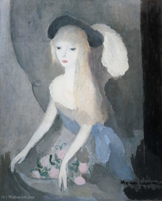 La Jeune Fille Au Chapeau Noir Avec Une Plume Blanche (1915) — Marie Laurencin