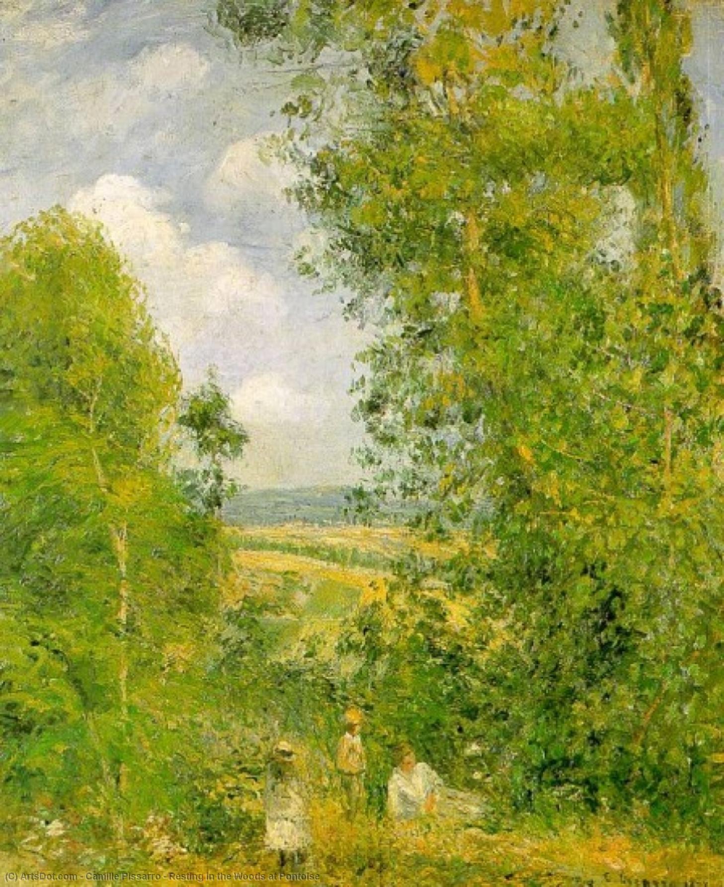 Resting In The Woods At Pontoise — Camille Pissarro