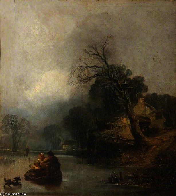 Winter Landscape With Figures — William James Müller