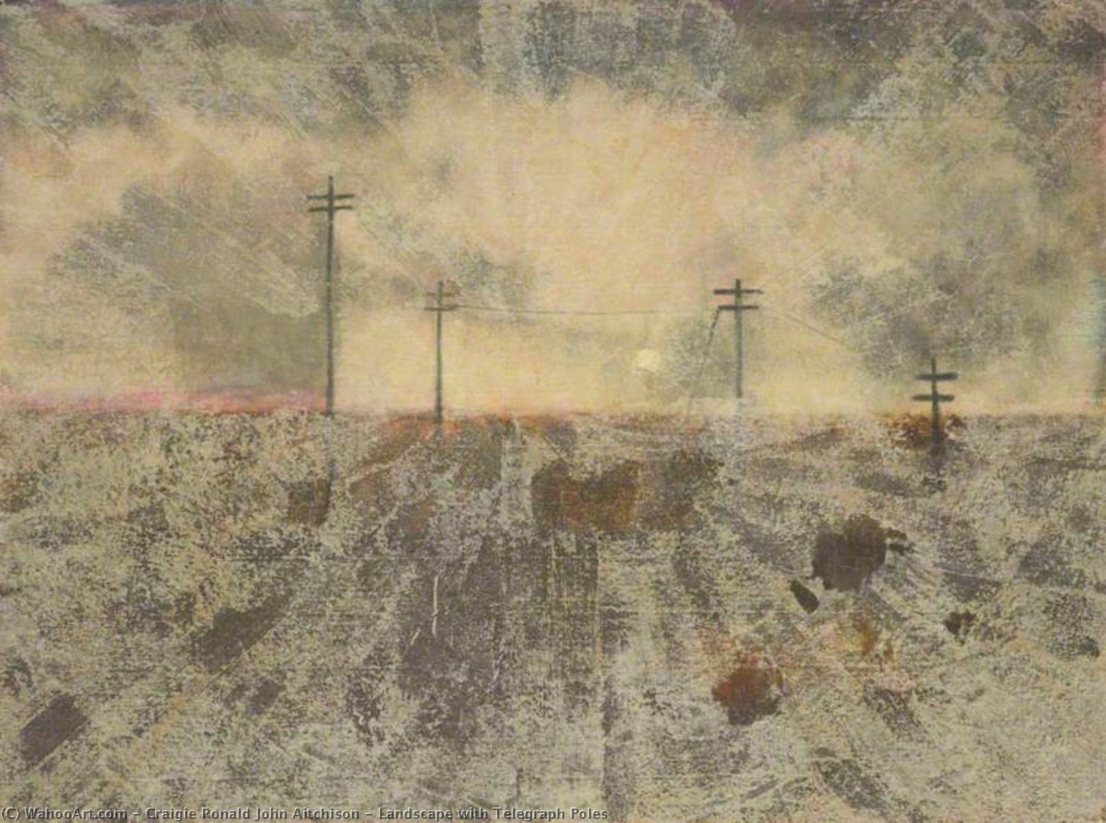 Landscape With Telegraph Poles — Craigie Ronald John Aitchison