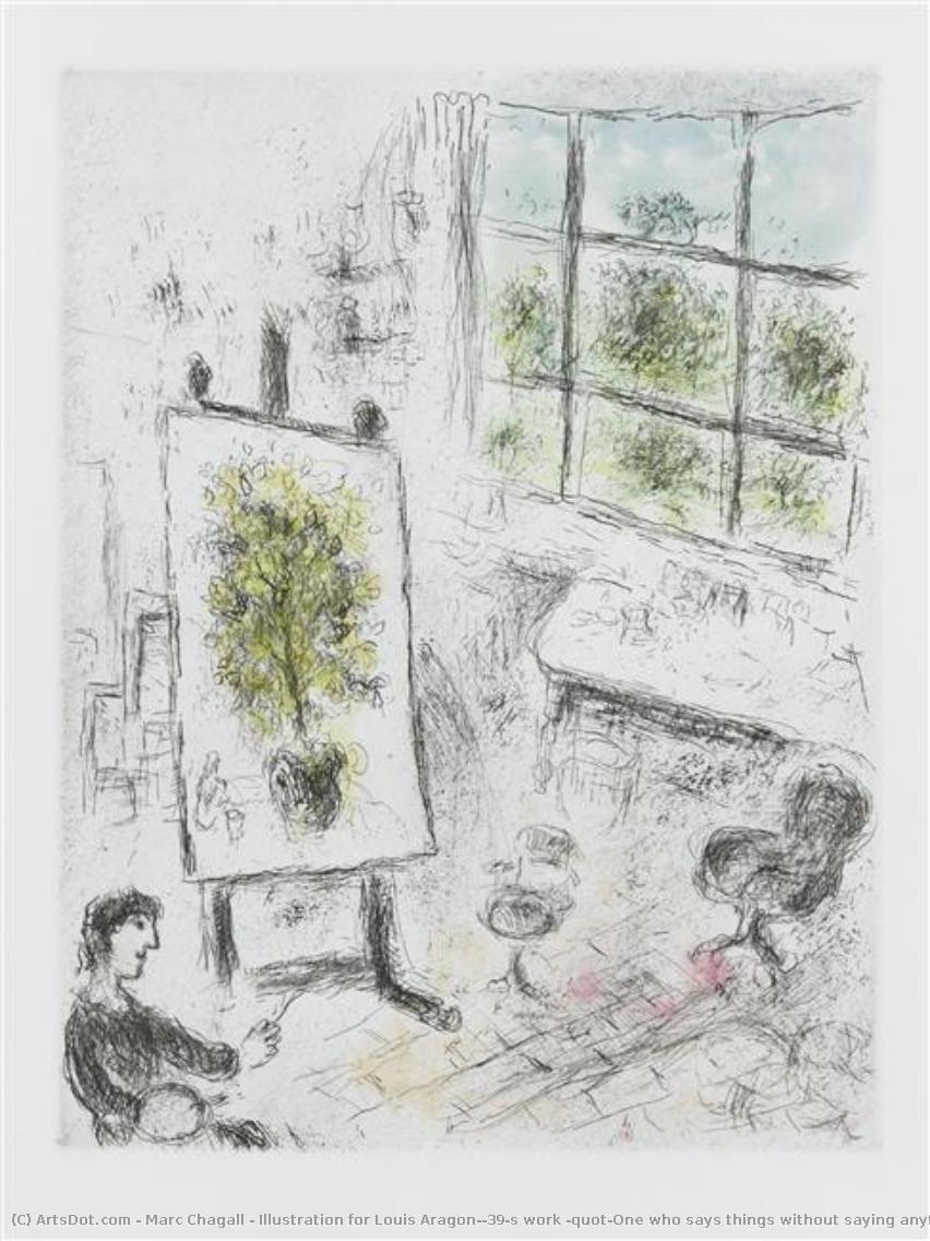 Illustration Für Louis Aragon’s Werk „wer Spricht Ohne Zu Sprechen“ — Marc Chagall