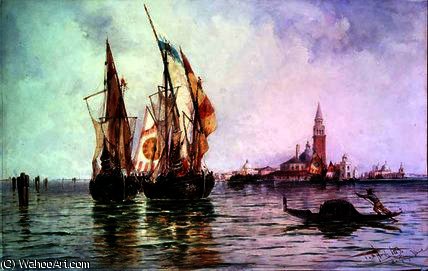 Fishing Boats Near San Giorgio Maggiore, Venice — Thomas Bush Hardy