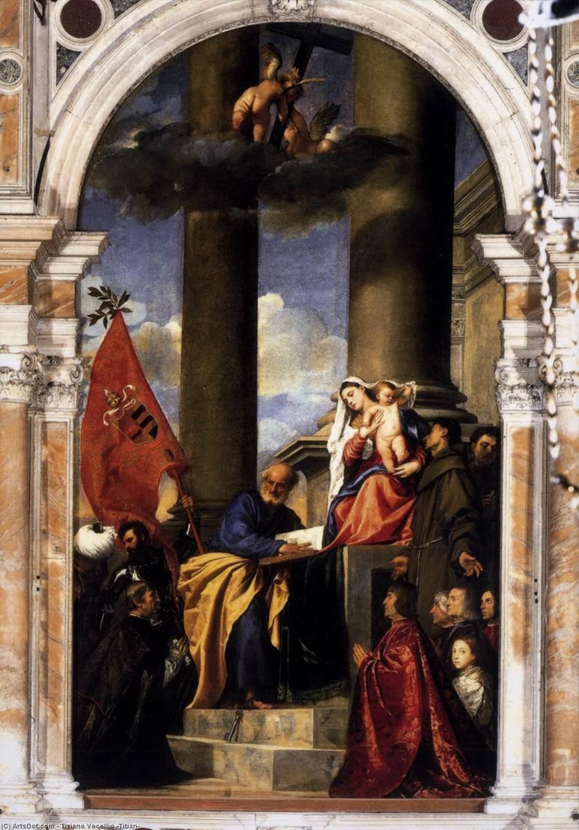 Madonna With Saints And Members Of The Pesaro Family — Titian