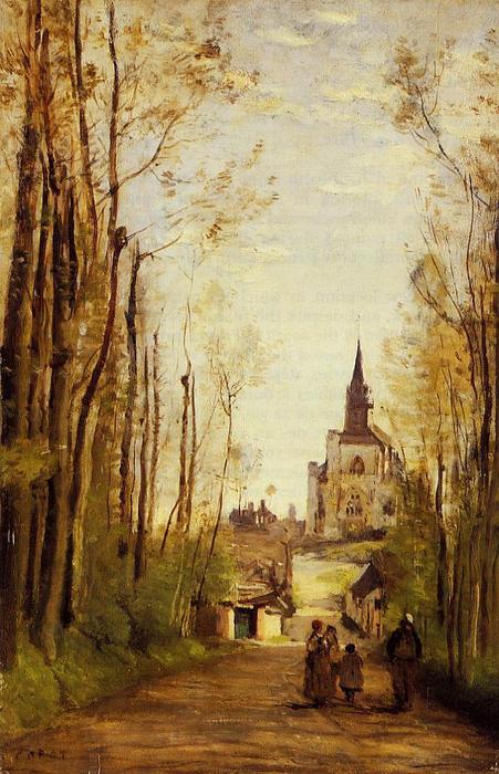 Marissal, Path To The Front Of The Church — Jean-baptiste-camille Corot