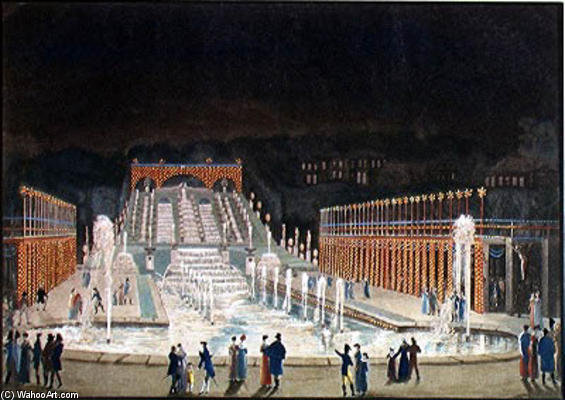 Illumination Of The Saint-cloud Fountain, 1st April — Philibert Louis Debucourt
