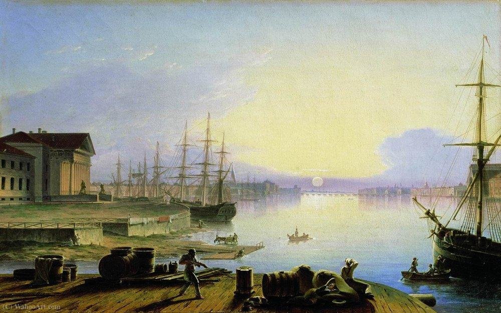 Sunrise Over The Neva River — Maksim Nikiforovich Vorobiev