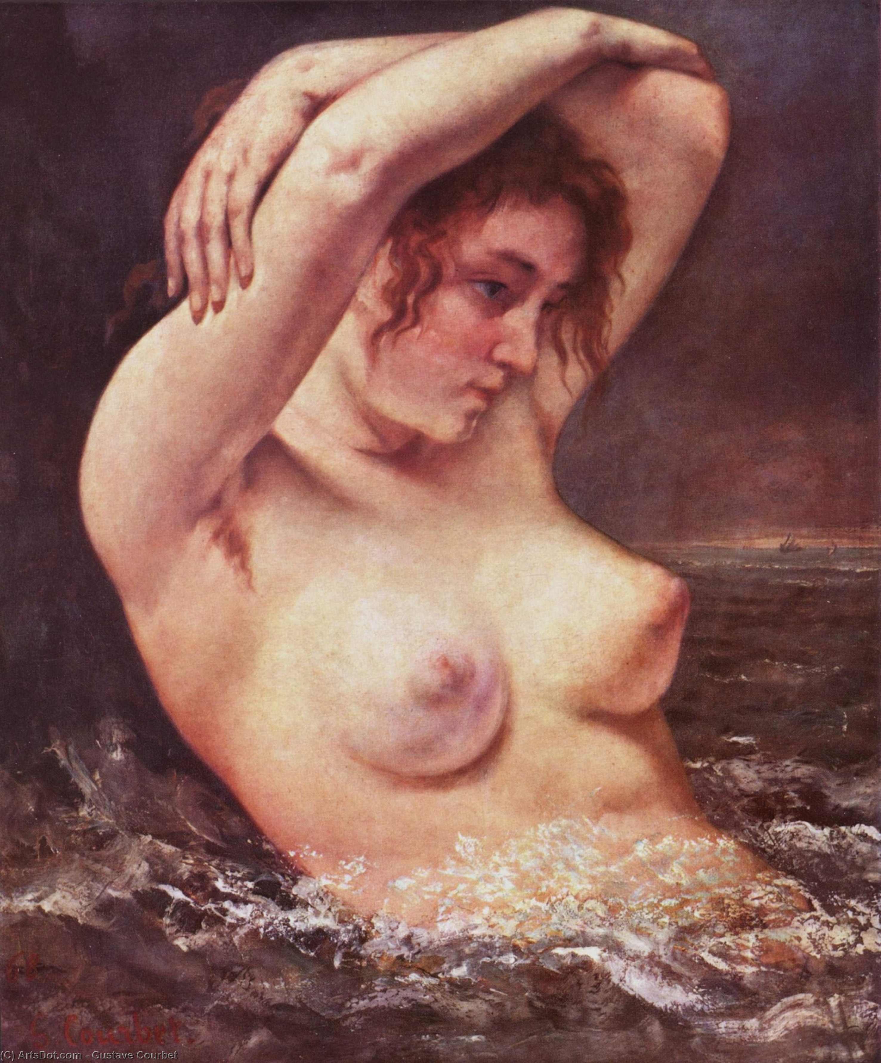 La Mujer En Las Olas (el Bañista) — Gustave Courbet