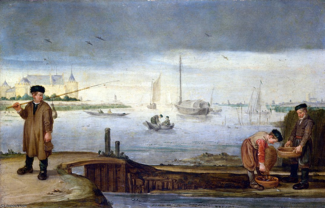 Fishermen Near Muiden Castle — Arent Arentsz Cabel