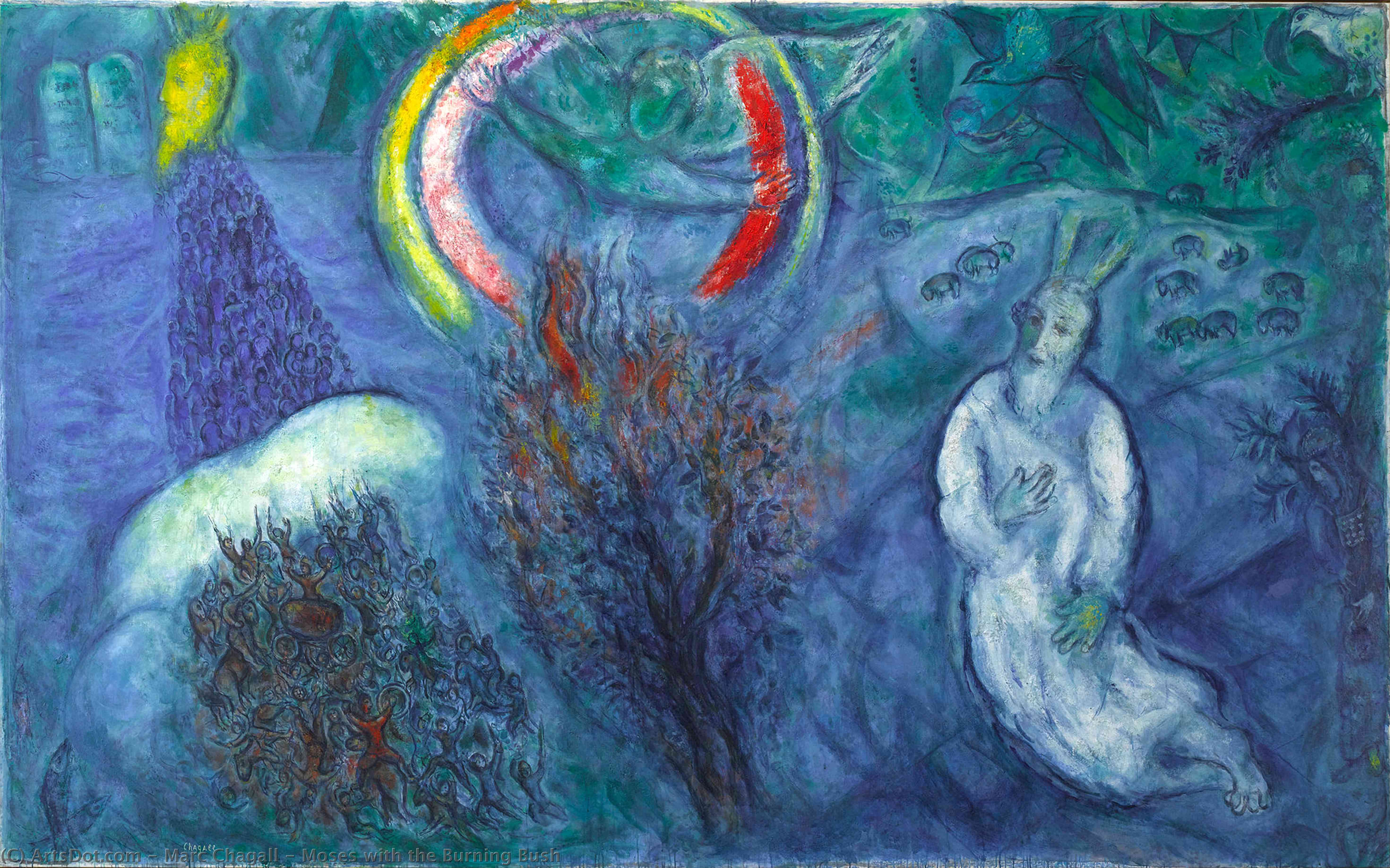 Moses With The Burning Bush — Марк Шагал