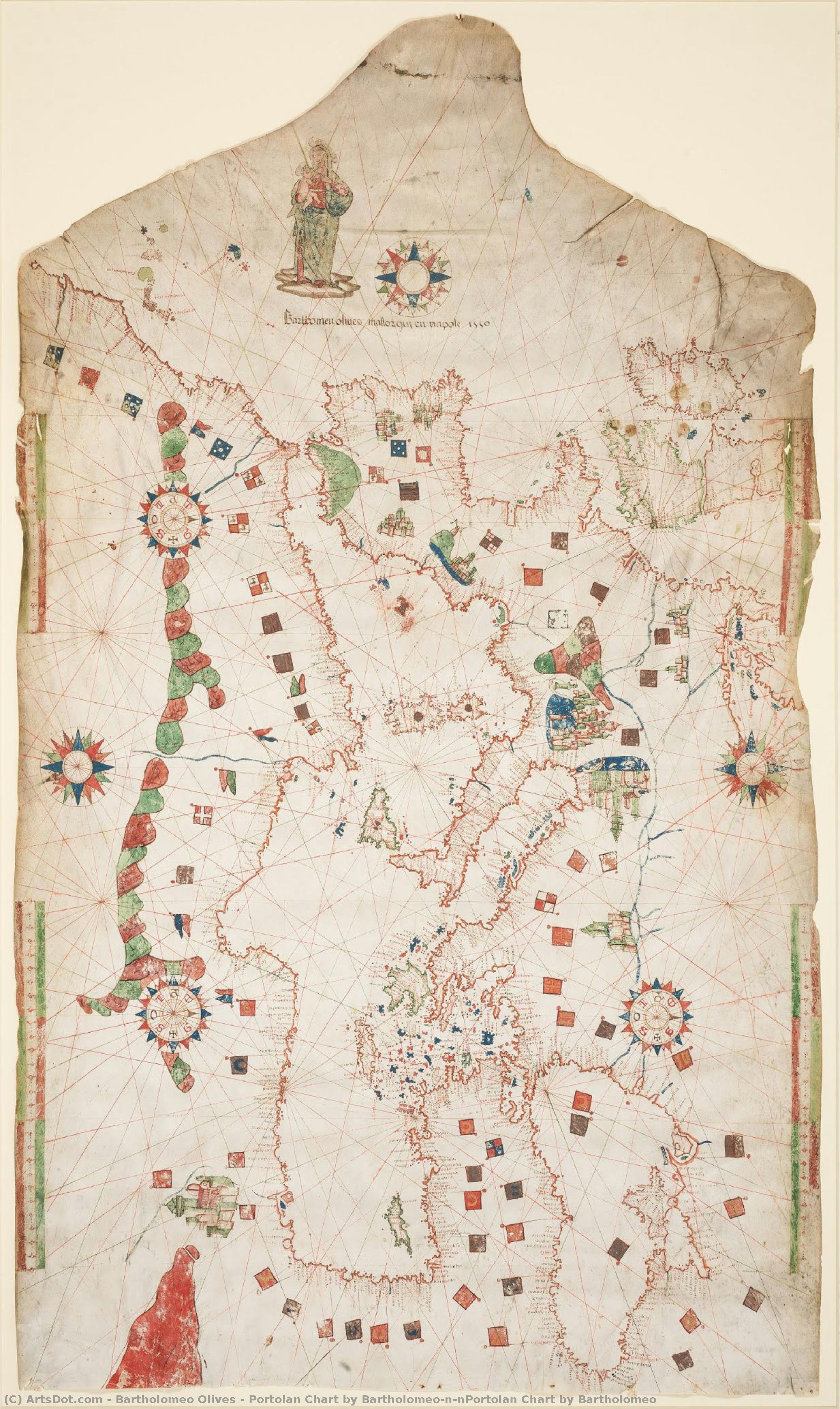 Portolan Chart By Bartholomeo\n\nportolan Chart By Bartholomeo — Bartholomeo Olives