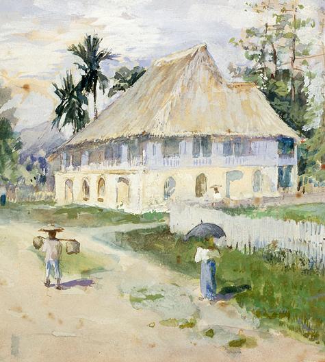 Governor's House, Panay, Philippines, (painting) — Anna Huntington Stanley