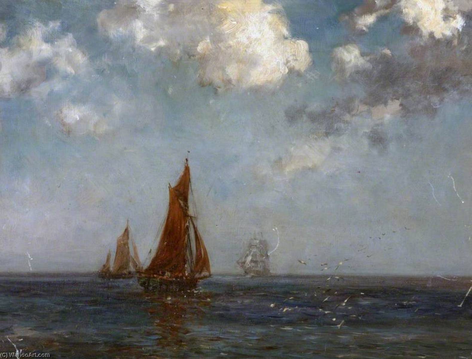 Seascape With Fishing Smacks — Bernard Finnigan Gribble
