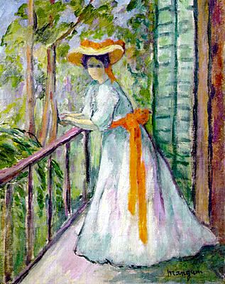 Woman On The Balcony, Or Jeanne Standing At Ruban Orange — Henri Gaudier-brzeska