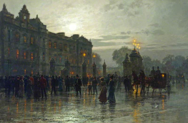 Anxious Hearts, Awaiting The News Outside Buckingham Palace — Louis Hubbard Grimshaw