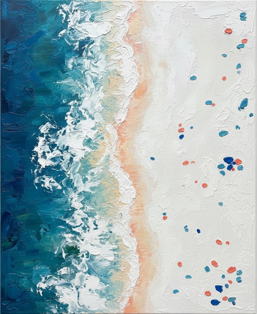 Mareas Efímeras De Cerúleo Y Coral En Un Singular Estudio Escultórico De La Línea De Costa — Christian Noiret
