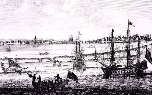 Vista Da Cidade Maurícia — Pieter Schenck