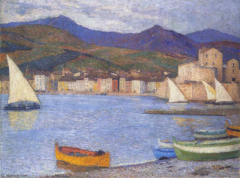 Sailboats In The Port Of Collioure — Henri Jean Guillaume Martin