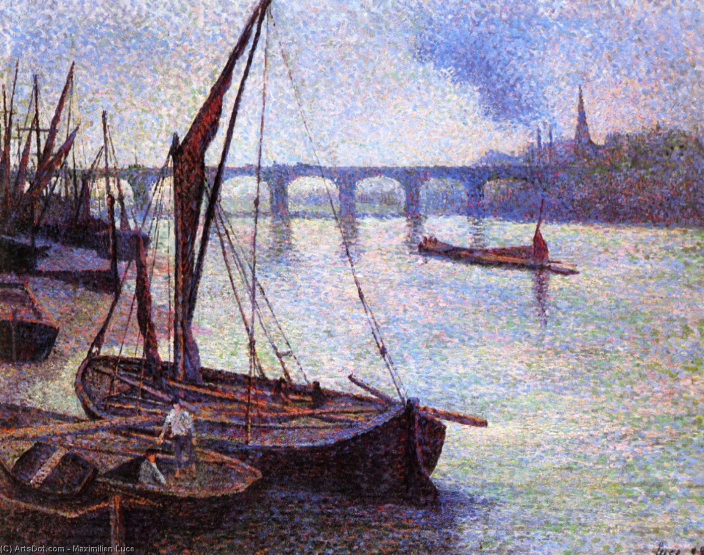 The Thames At London, Vauxhall Bridge — Maximilien Luce