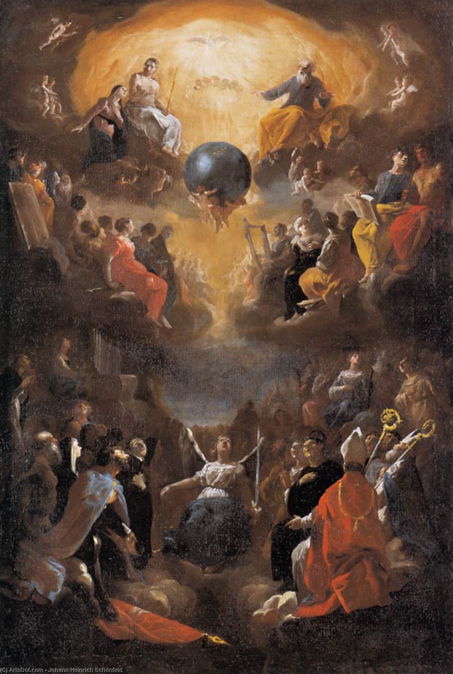 Adoration Of The Holy Trinity — Johann Heinrich Schönfeld