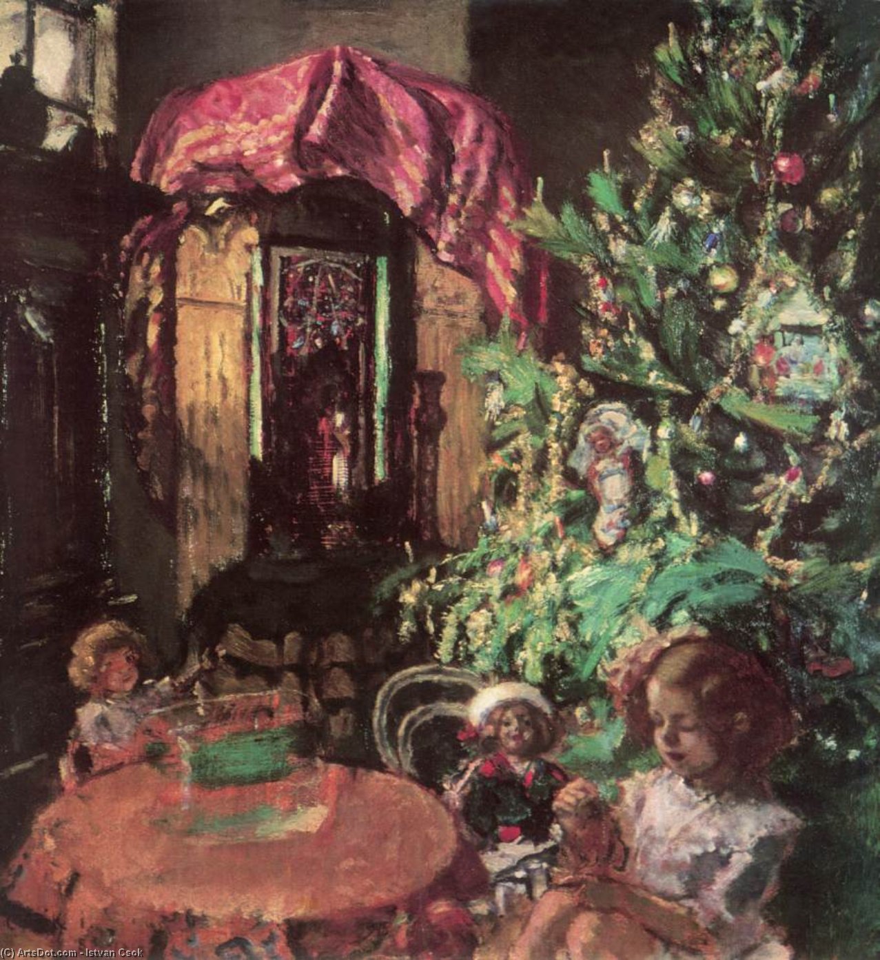 Züzü Under The Christmas Tree — István Csók