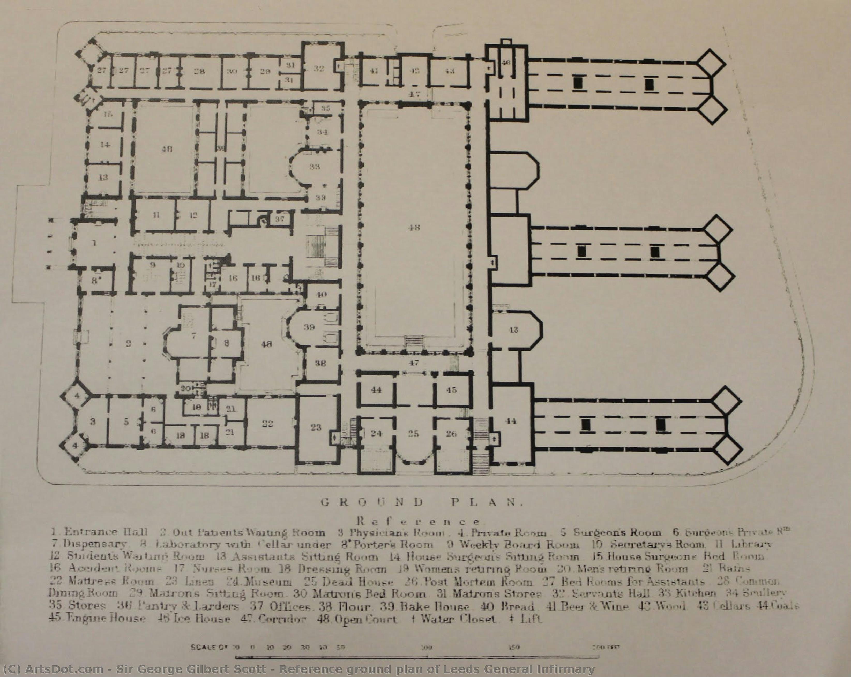Reference Ground Plan Of Leeds General Infirmary — Sir George Gilbert Scott