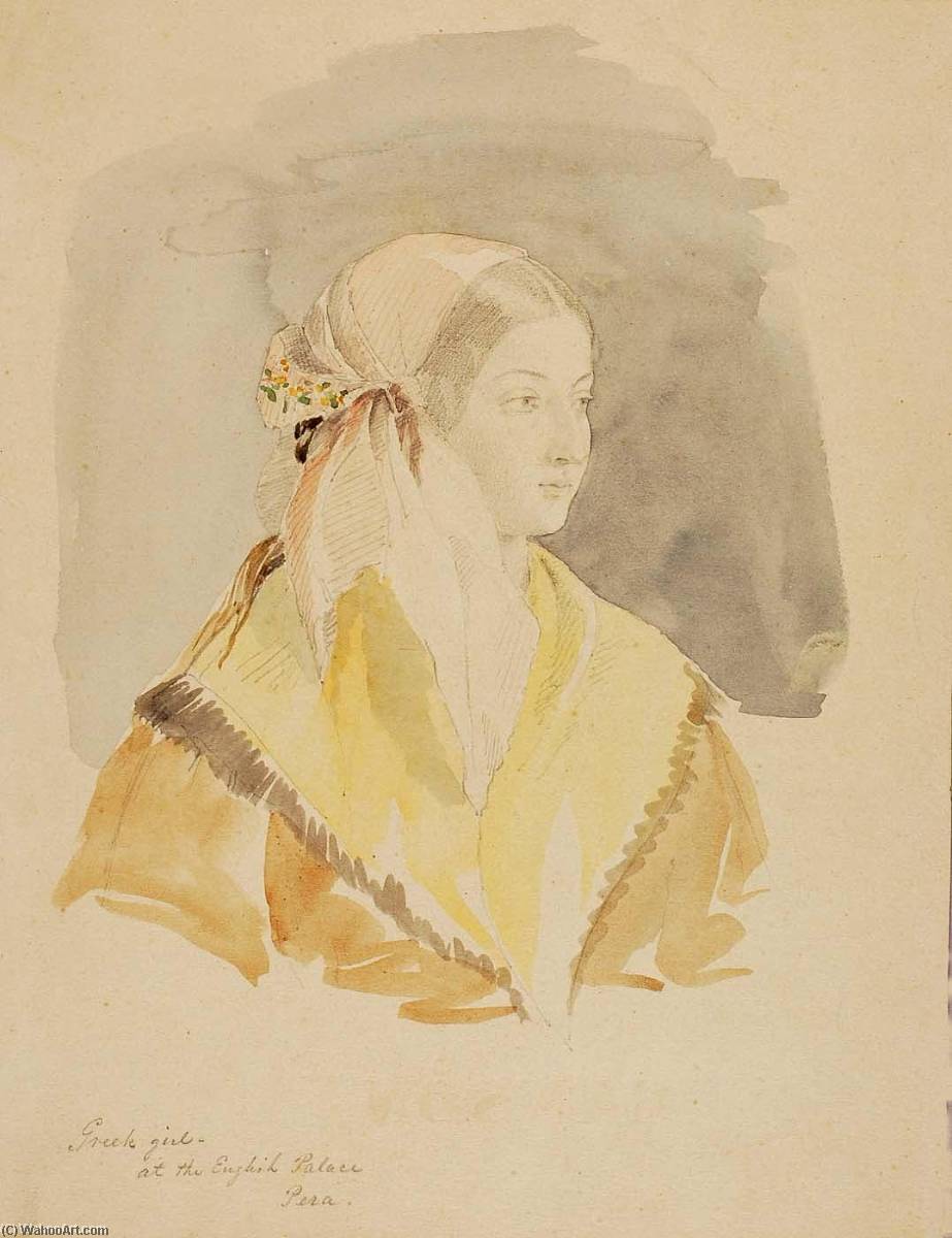 Greek Girl At The English Palace, Pera — Miner Kilbourne Kellogg