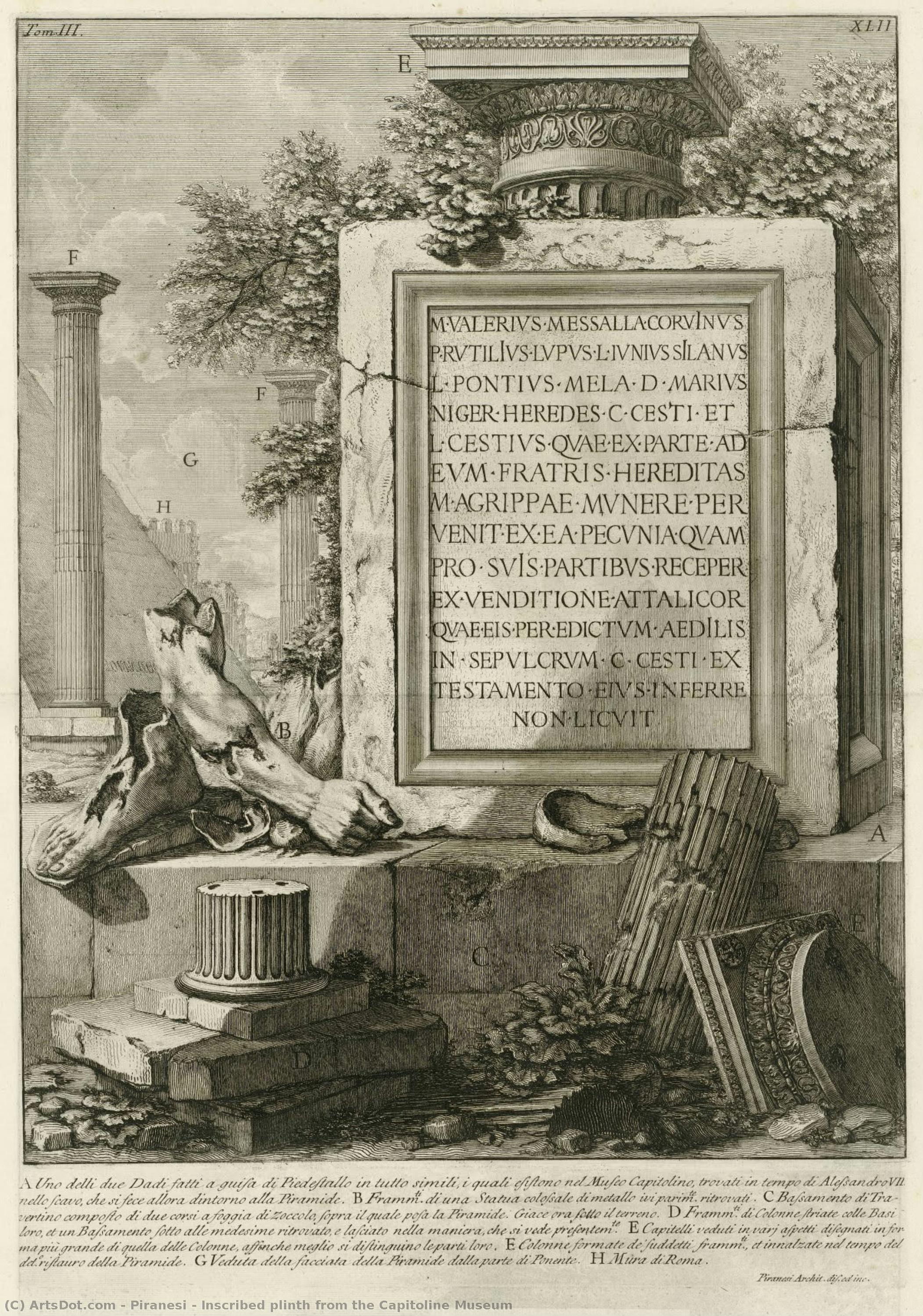 Inscribed Plinth From The Capitoline Museum — Giovanni Battista Piranesi