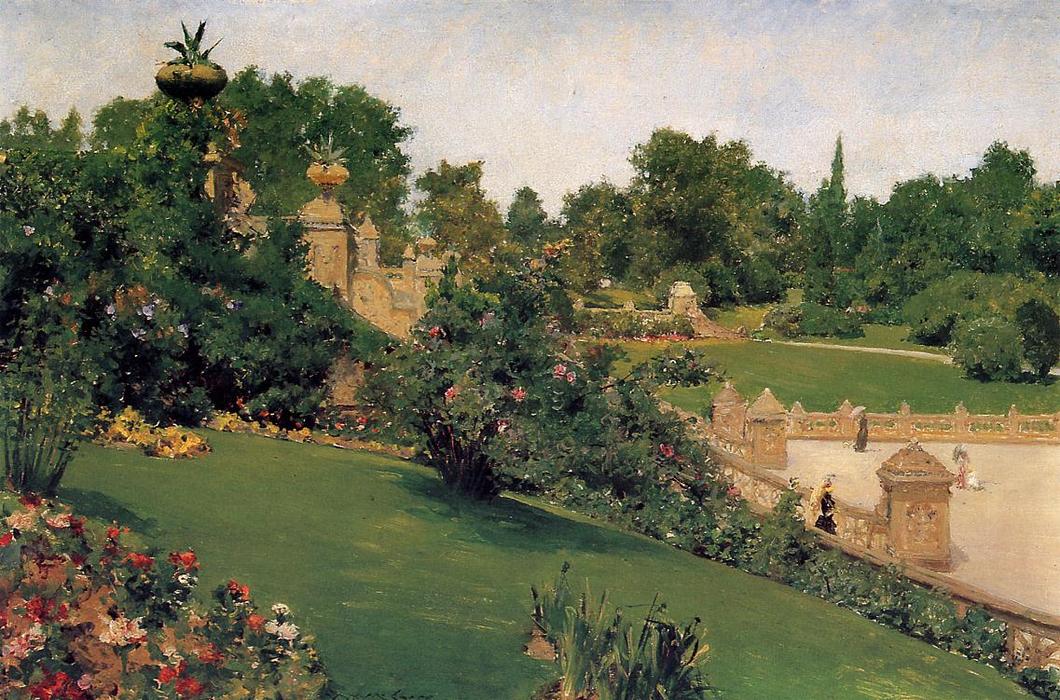 Terrace At The Mall, Cantral Park — William Merritt Chase