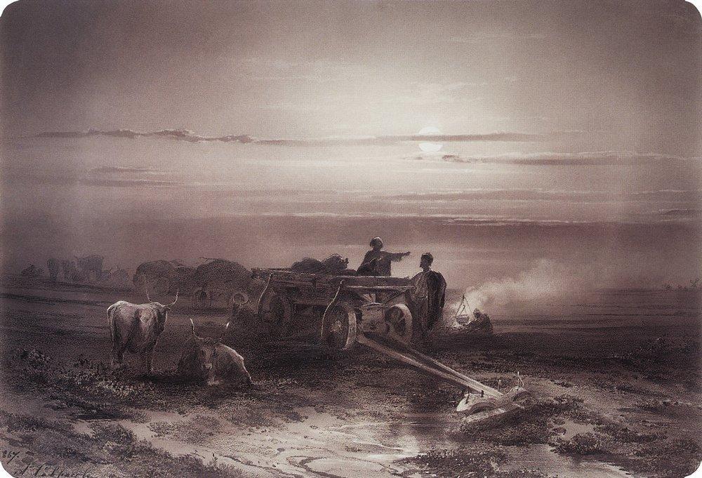 Bivouac In The Desert Convoy Chumakov — Aleksey Savrasov