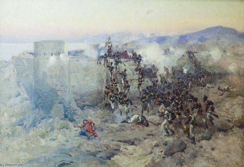 Russian Troops Storming Lankaran Fortress — François Flameng