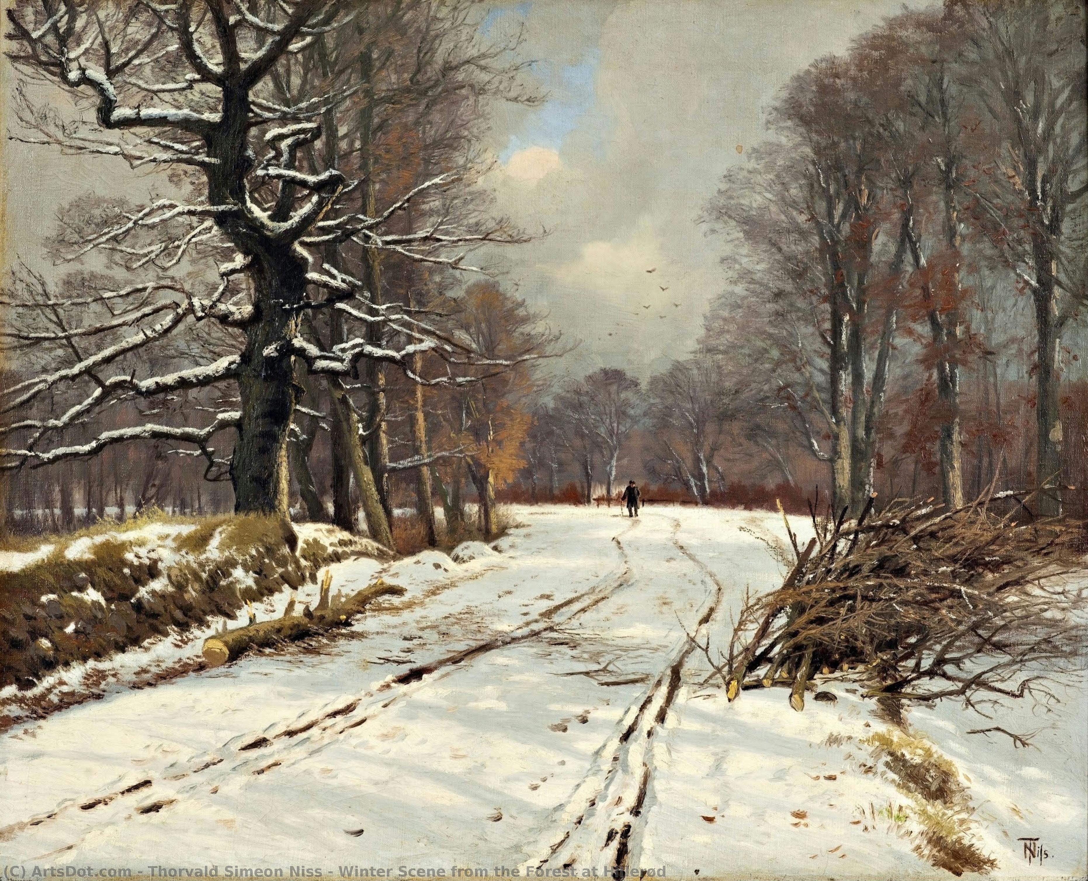 Winter Scene From The Forest At Hillerød — Thorvald Simeon Niss