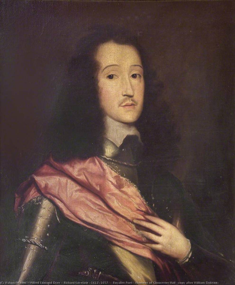 Richard Lovelace (1617–1657), Royalist Poet, Alumnus Of Gloucester Hall (copy After William Dobson) — Alfred Edmund Dyer