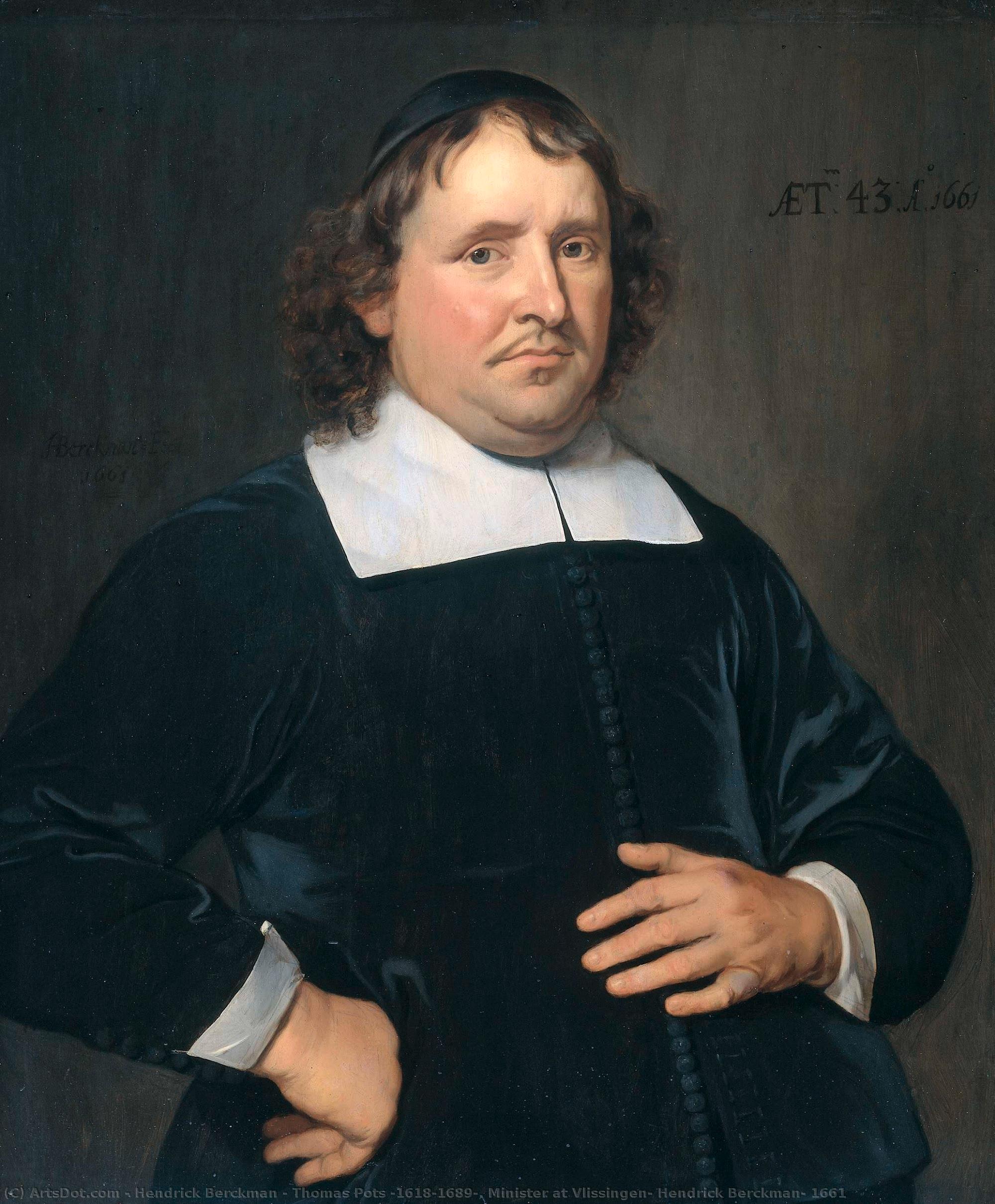 Thomas Pots (1618-1689). Minister At Vlissingen, Hendrick Berckman, 1661 — Hendrick Berckman