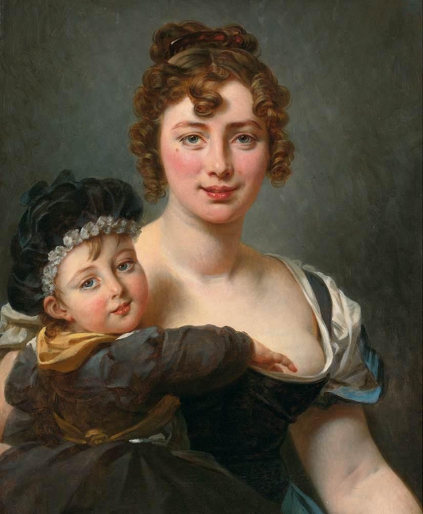Portrait Of Françoise Simonnier And Her Daughter — Baron Gros Antoine Jean