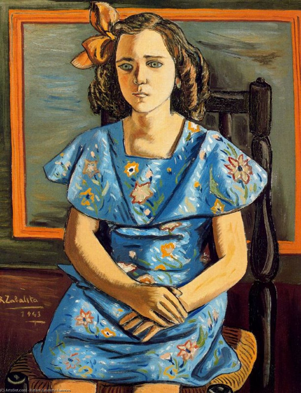 Portrait Of Girl Sitting — Rafael Zabaleta Fuentes