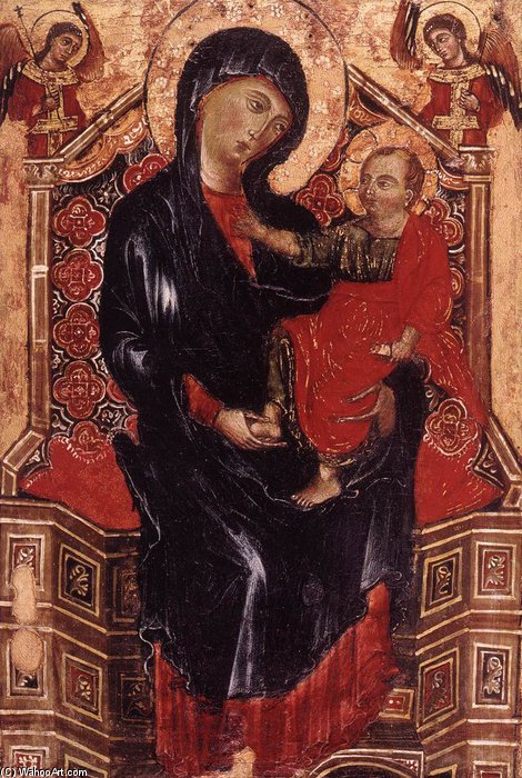 Virgin And Child Enthroned Between Two Archangels — Deodato Di Orlandi