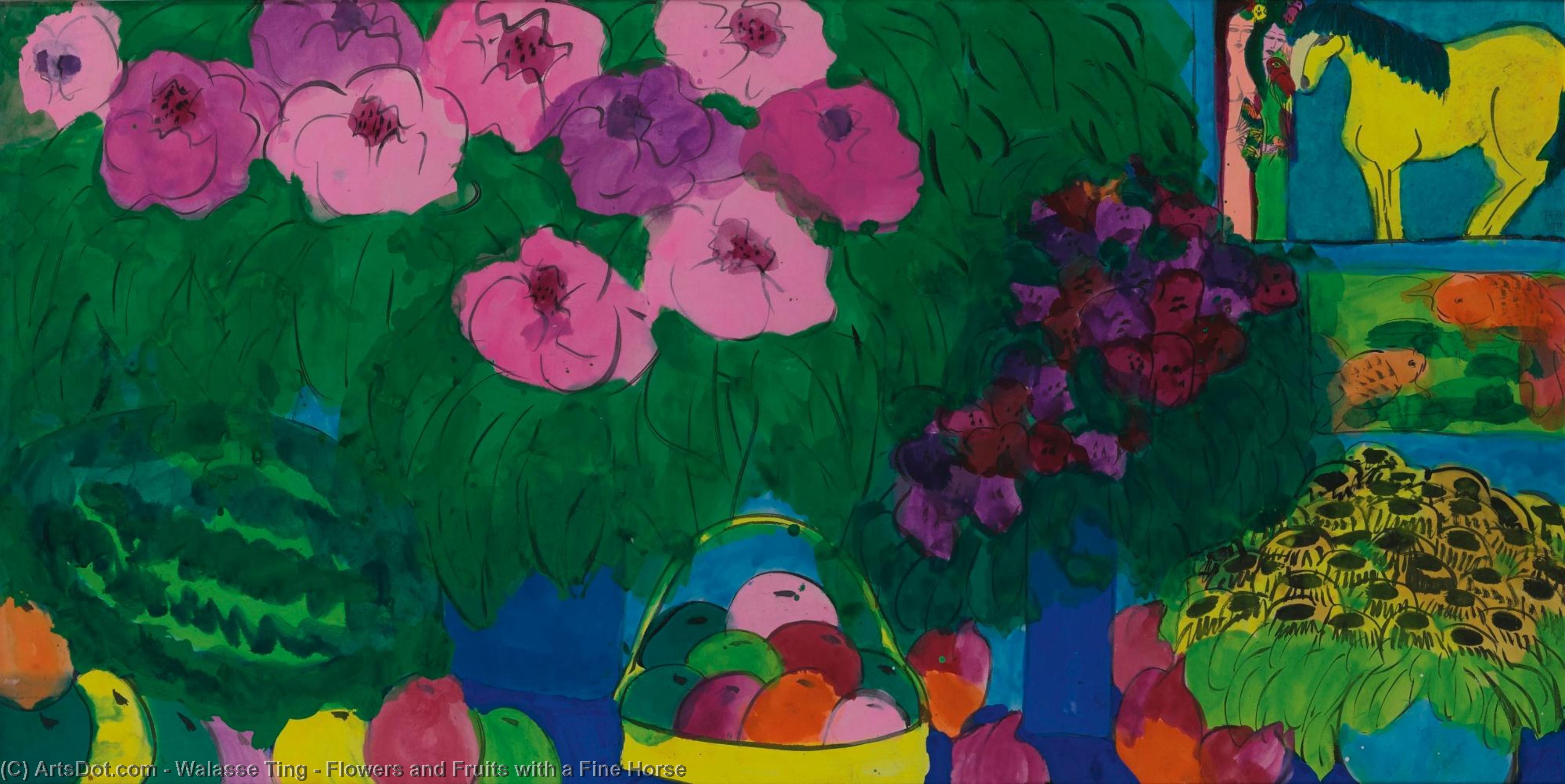 Flowers And Fruits With A Fine Horse — Walasse Ting